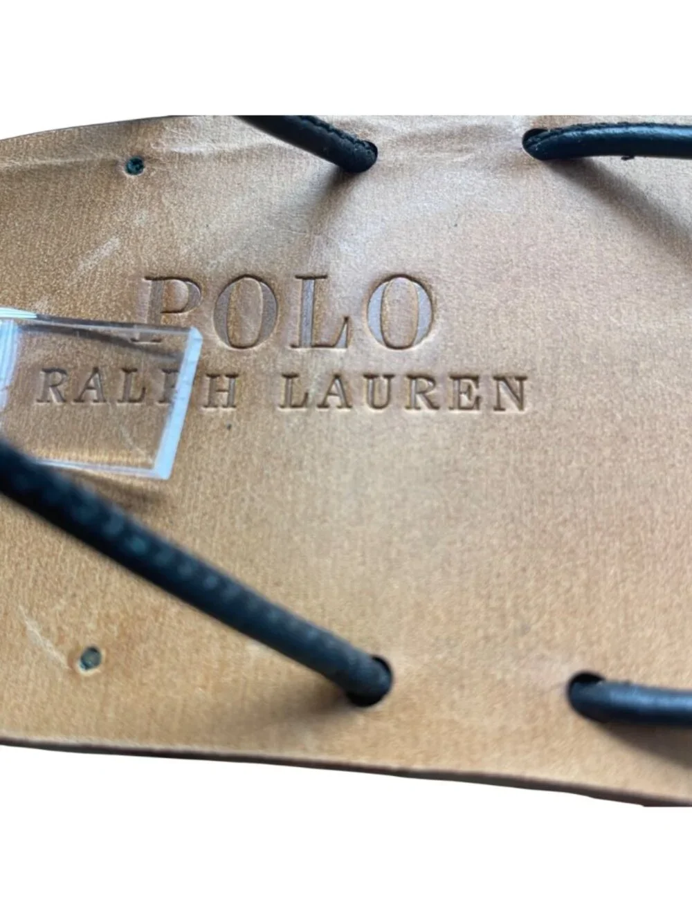 Polo Ralph Lauren Women's Black Leather Strappy Sandals Size 7.5